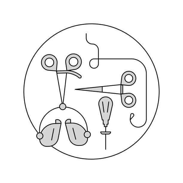 圆形模板医疗图标，医疗工具符号图片下载