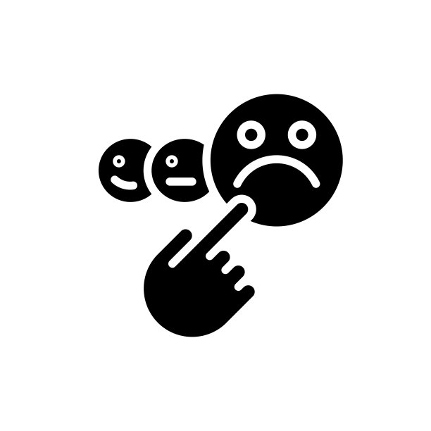 负面反馈黑色标志图标图片下载