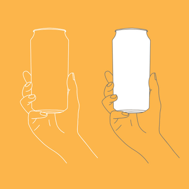 手扶饮料罐。图片下载