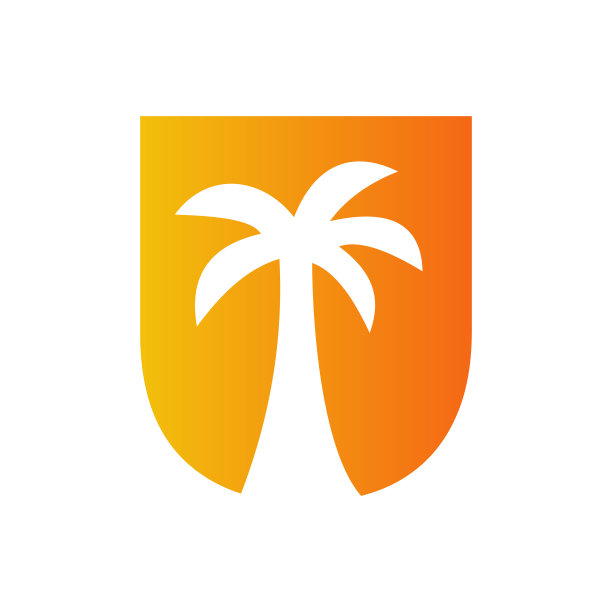 字母U棕榈树标志设计概念为旅游海滩景观图标矢量模板图片下载