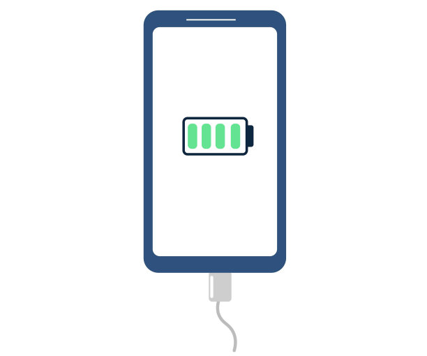 手机充电器充满电。矢量图图片下载