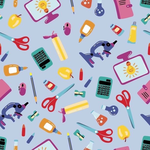 无缝返校模式。设计面料，纺织品，墙纸，包装。图片下载