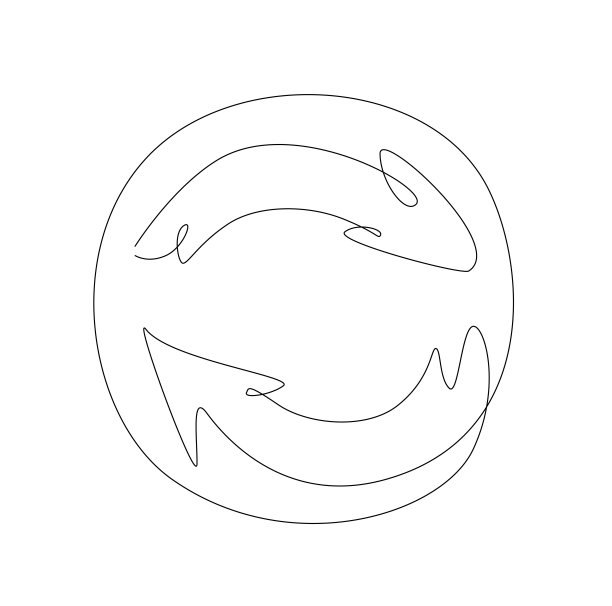 回收一行图标。回收标志的轮廓。重用的标志。图片下载