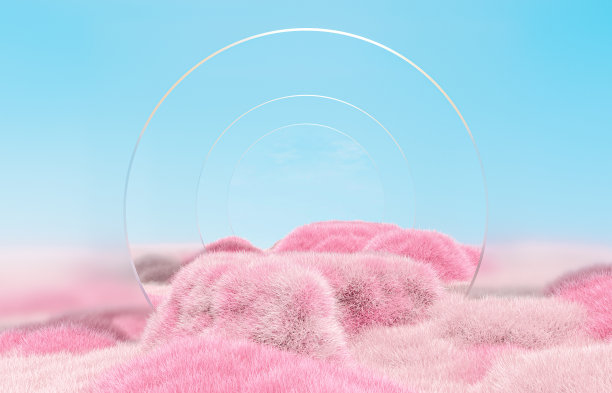 自然美丽的平台背景，产品展示与抽象的花园场景。图片下载