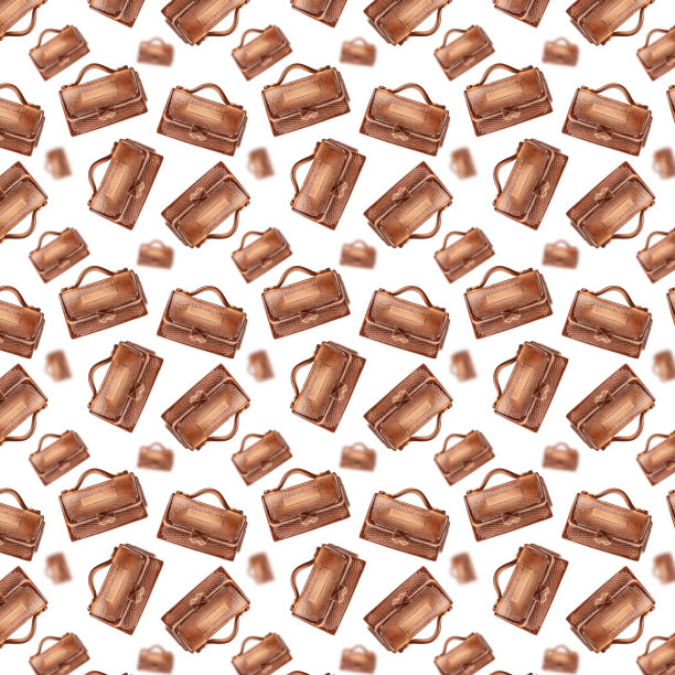 白色背景的购物袋无缝图案。图片下载