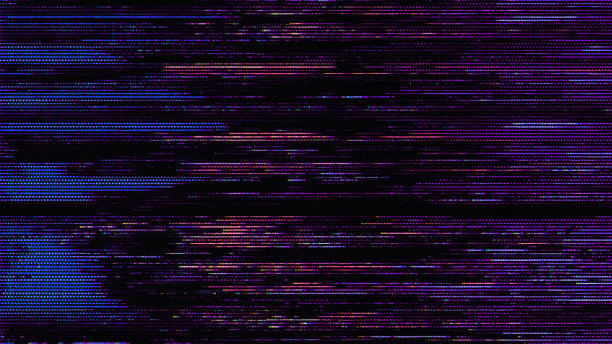 故障噪声静态电视视觉特效包。视觉视频效果条纹背景，CRT电视屏幕无信号故障效果图片下载