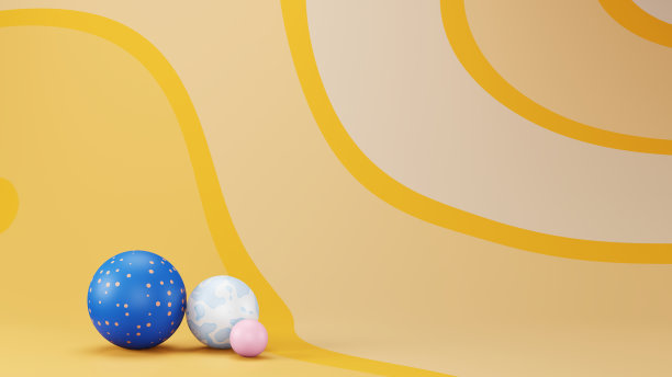 迷幻背景上的抽象蓝色球体图片下载