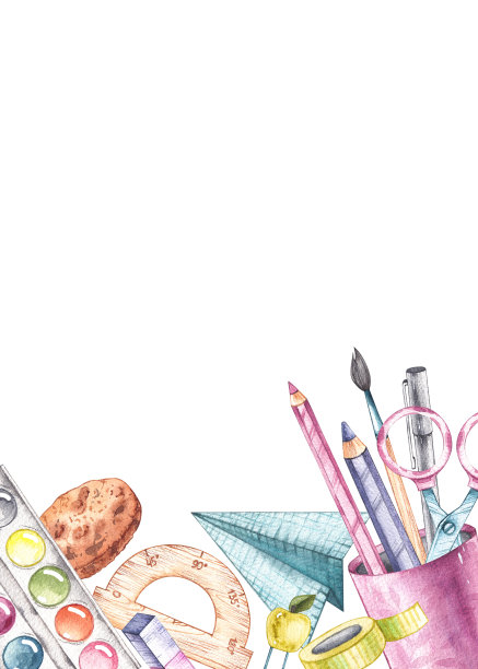 回到学校的水彩背景图片下载