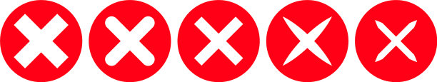 显示欺诈或错误的叉号图标集图片下载