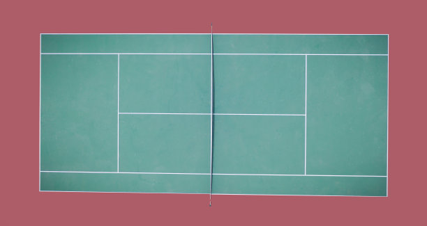 鸟瞰干净的网球场。图片下载