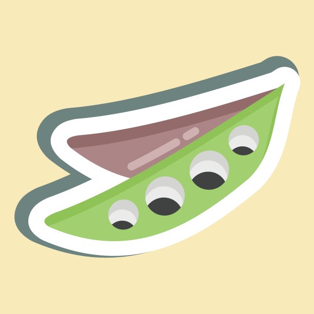 贴纸豌豆。适用于坚果符号。简单的设计可编辑。设计模板向量。简单的说明图片下载