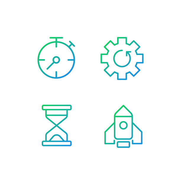 处理和操作像素完美梯度线性向量图标集图片下载