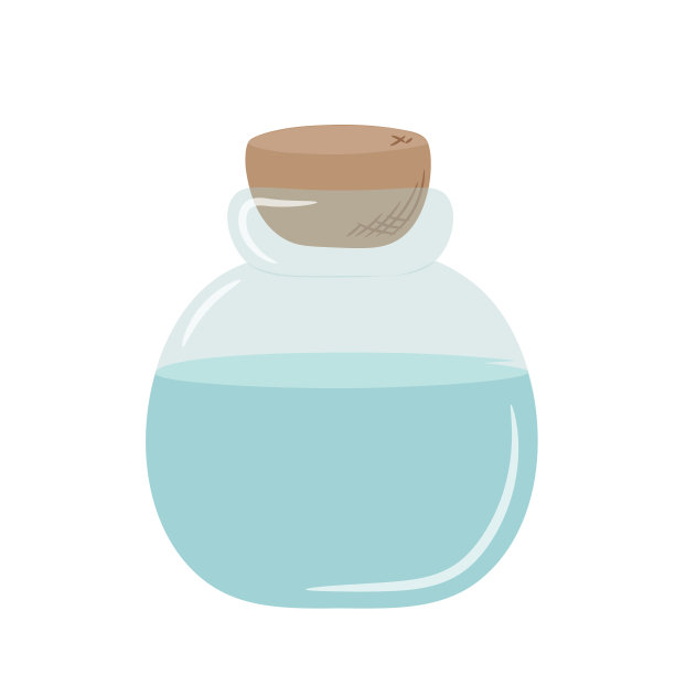 带软木塞的蓝色玻璃瓶图片下载