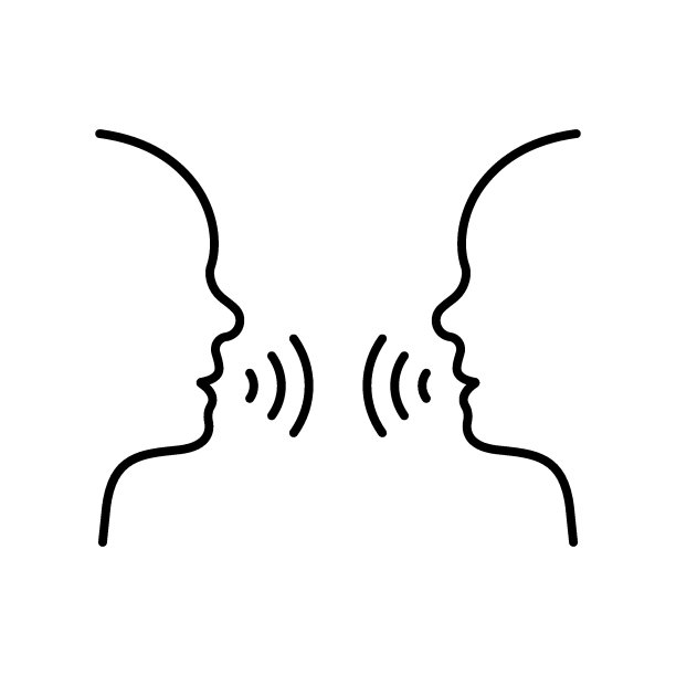 两个男人谈话线图标。人们面朝头侧说线性象形。人对话演讲大纲图标。交流讨论。可编辑的中风。孤立的矢量图图片下载