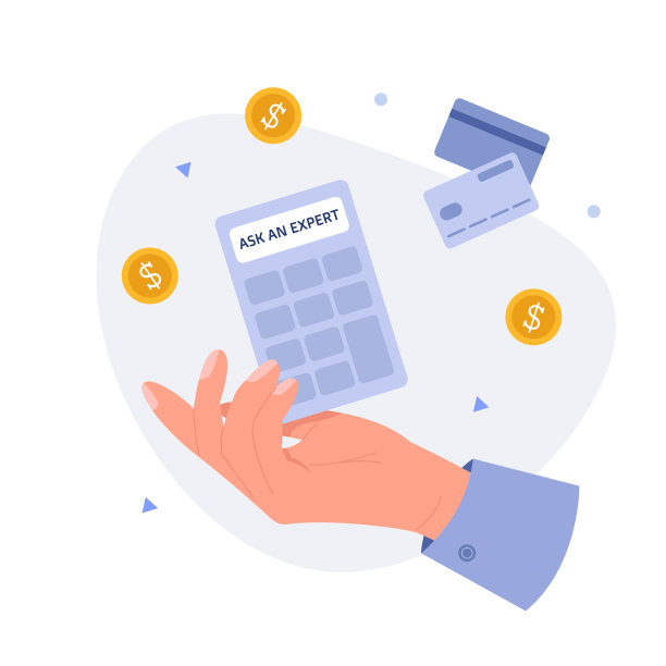 金融专家概念与手和计算器图片下载