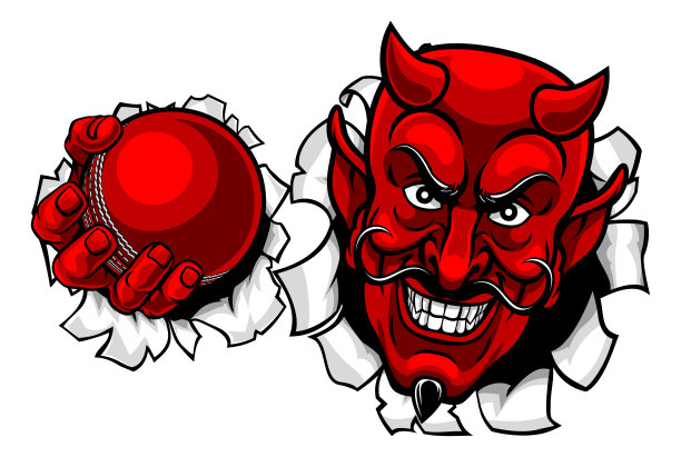 魔鬼撒旦板球运动吉祥物卡通图片下载