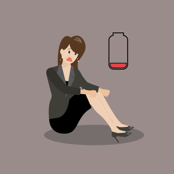 电池耗尽的商业女性图片下载