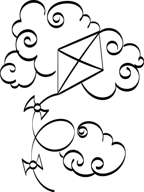 风筝艺术形象的印刷设计图片下载