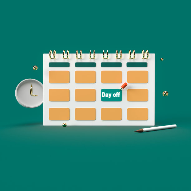 3d渲染日历和日销。3d最小概念的假期，假期和休息日注意图片下载