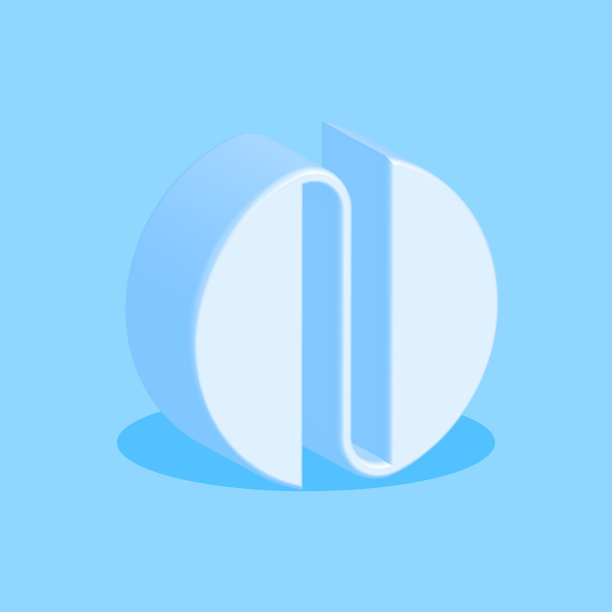 设计3d字母n标志半色调蓝色排版图片下载