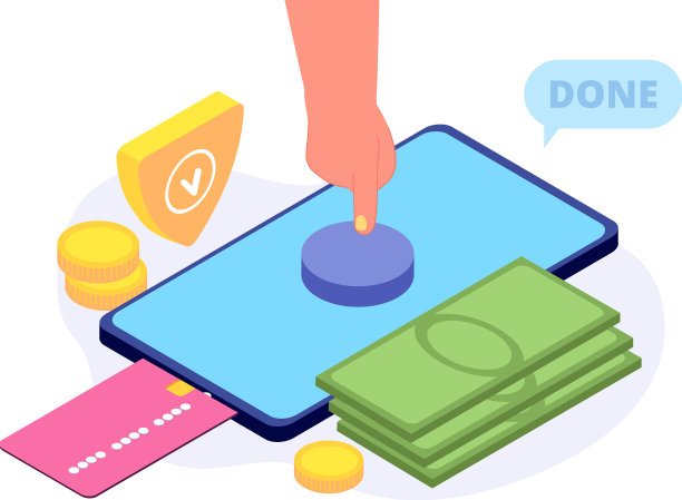 移动支付手按智能手机按钮图片下载