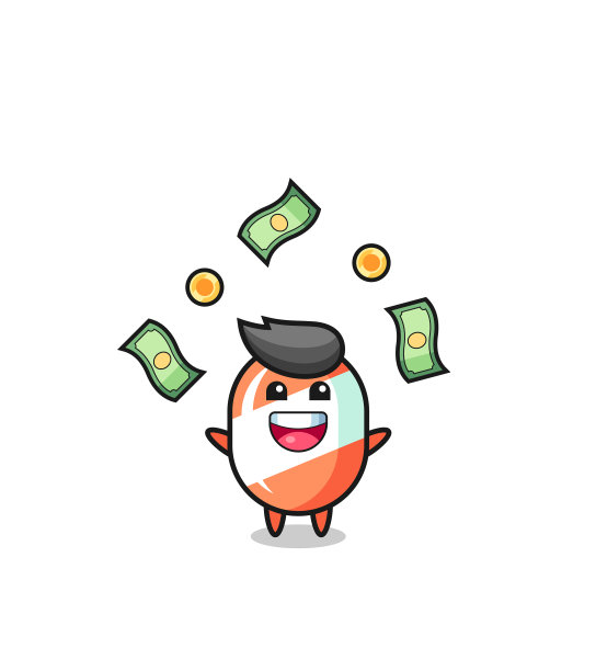 糖果接住天上掉下来的钱图片下载