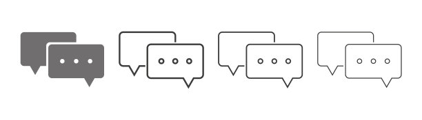 收集语音气泡线图标图片下载