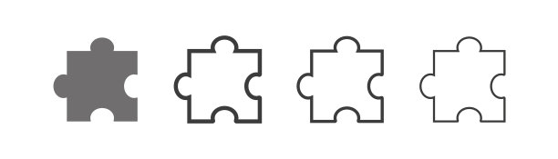 收集拼图图标在不同的笔画图片下载