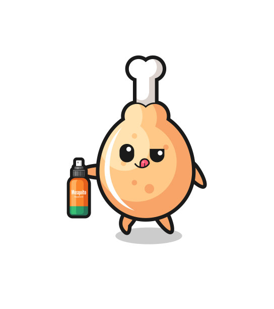 可爱的炸鸡抱着驱蚊剂图片下载