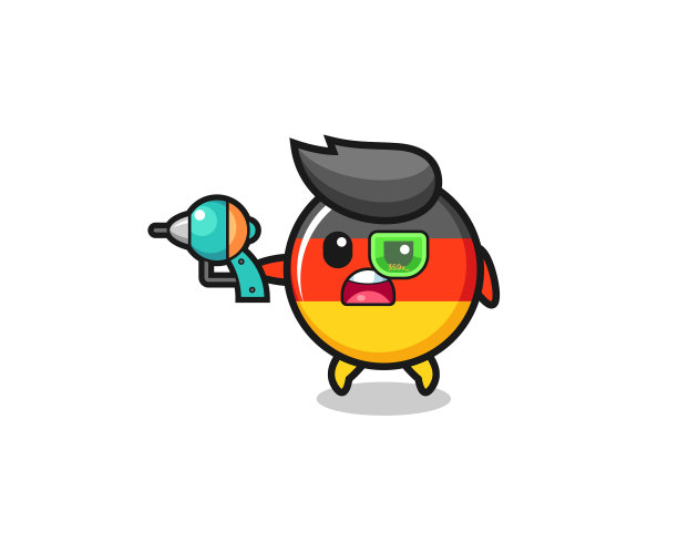 可爱的德国国旗手持未来之枪图片下载