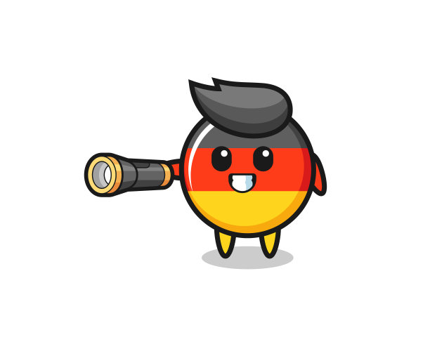 德国国旗吉祥物手持手电筒图片下载