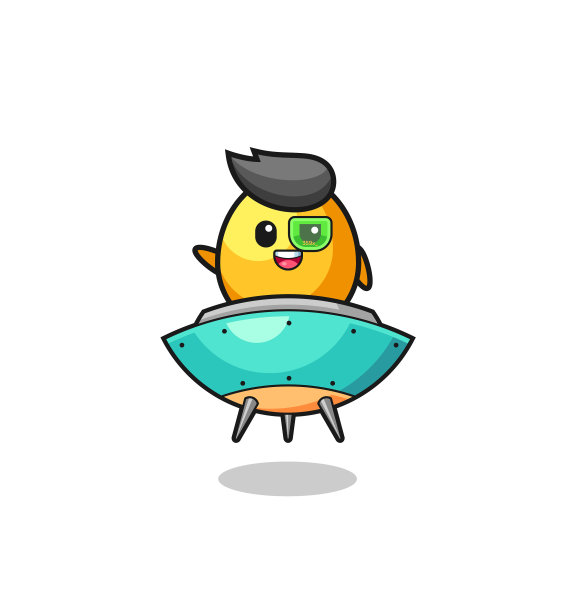 乘坐未来飞船的金蛋卡通图片下载