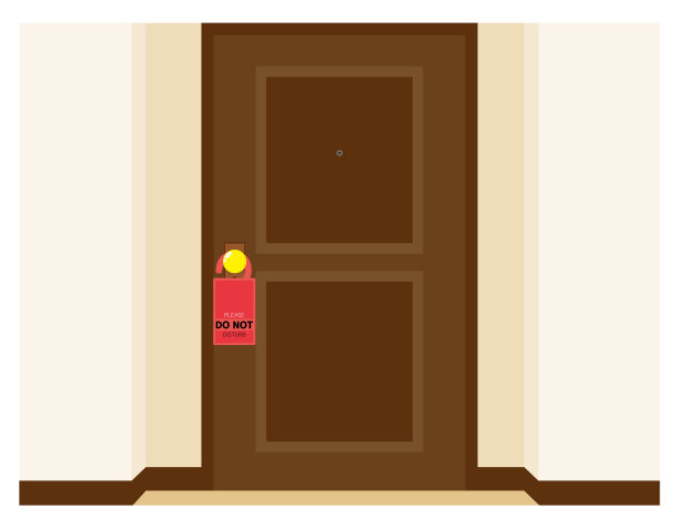 酒店门牌上有请勿打扰。矢量插图。图片下载