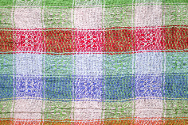 彩色方格缠腰布织物背景图片下载