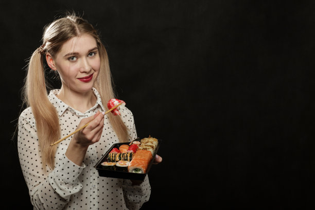 女人,寿司图片下载