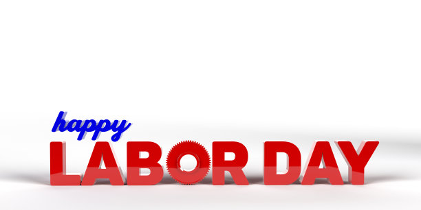 在白色背景上庆祝劳动节快乐图片下载