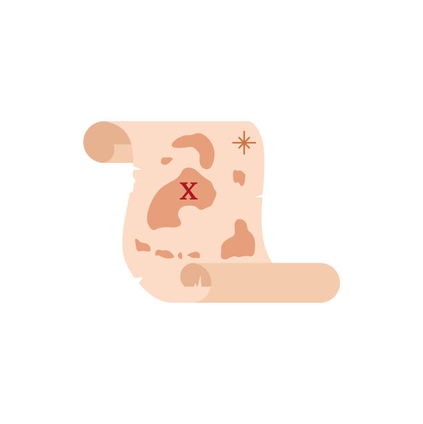 白色背景的藏宝图图片下载