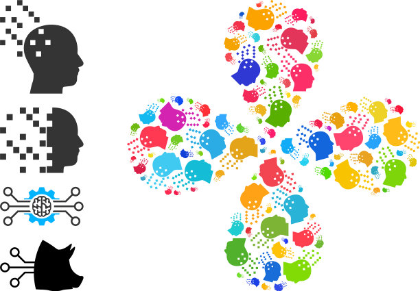 数字大脑编译图标多色图片下载