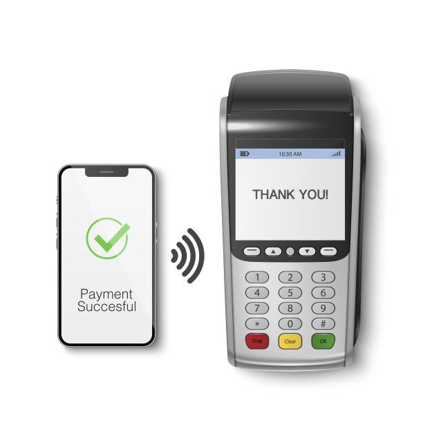 3d NFC支付机和智能手机图片下载