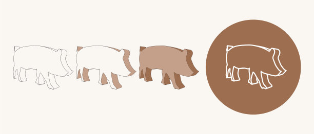 猪场牲畜牲畜各种平面图标设置图片下载