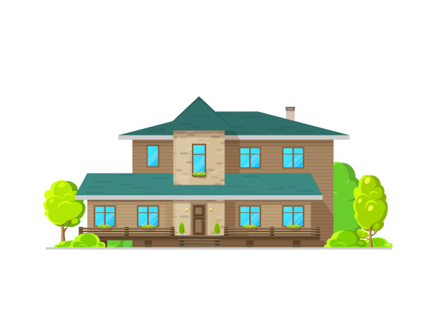 住宅外观与木板立面图片下载