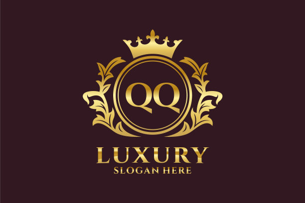 qq首字母皇家豪华logo模板中图片下载