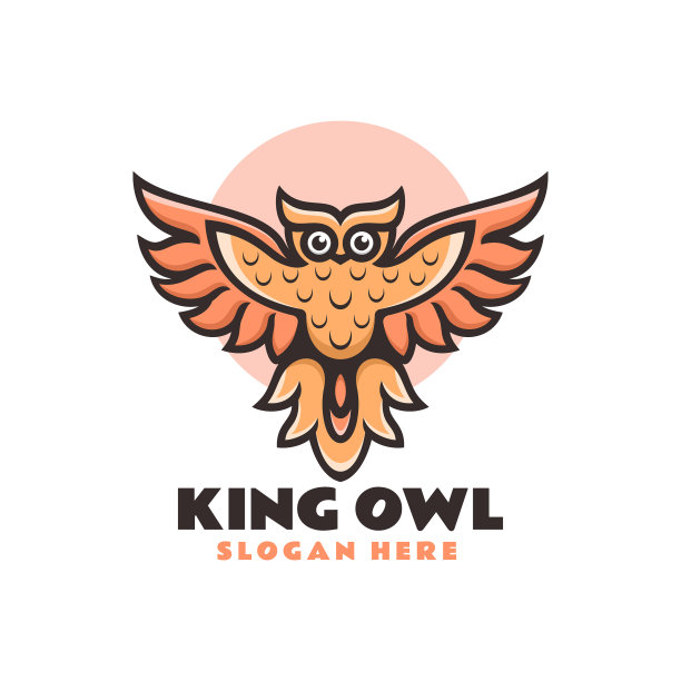 Logo王猫头鹰简约吉祥物风格图片下载