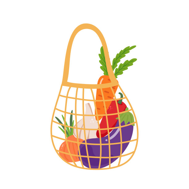 生态袋装新鲜有机蔬菜图片下载