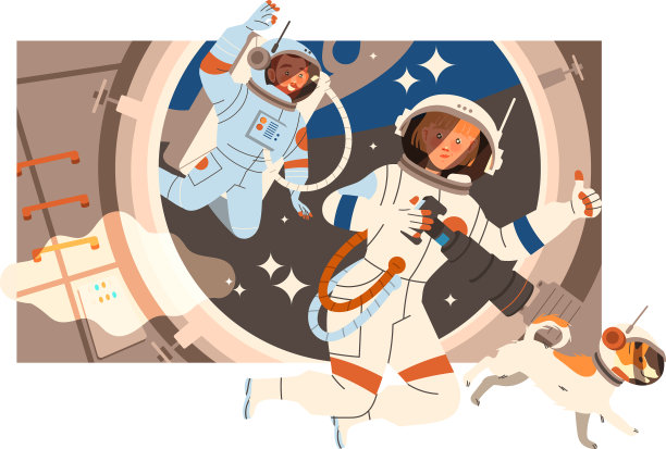 男女宇航员在外太空的性格图片下载