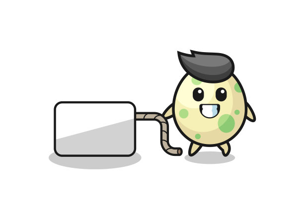 斑点蛋卡通正在拉横幅图片下载