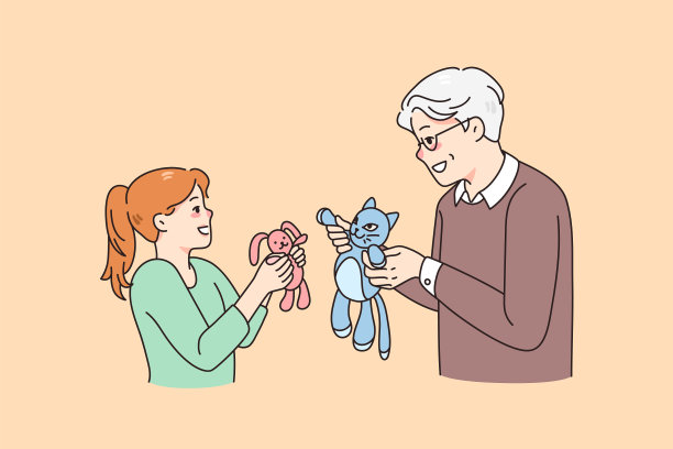 快乐的爷爷和小娃娃玩图片下载