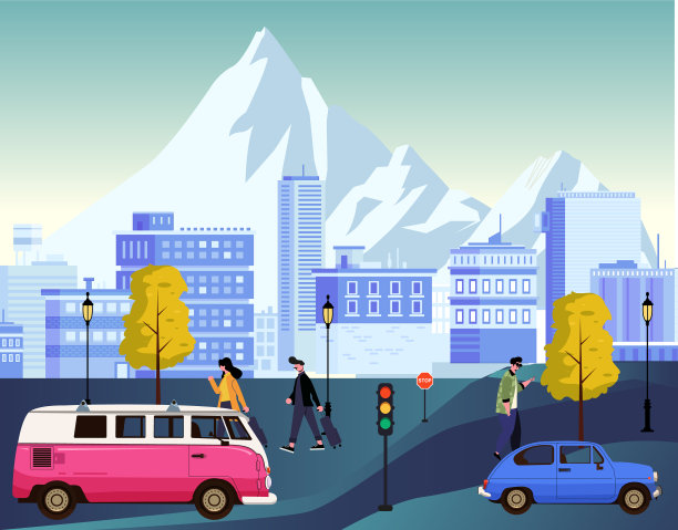 冬季城市景观背景图片下载