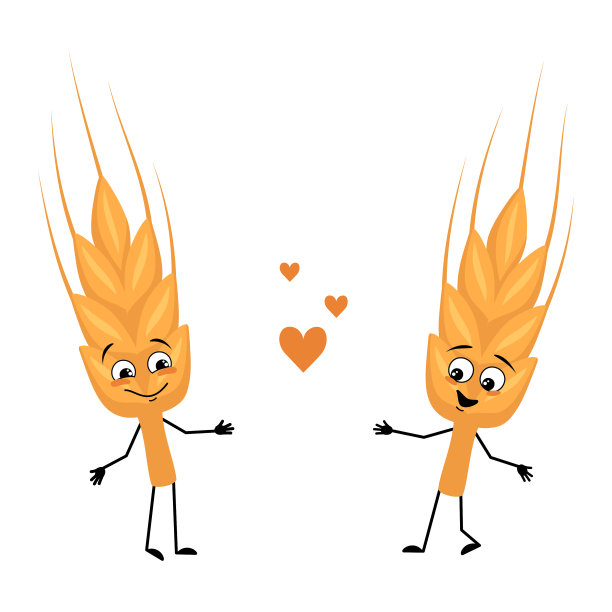 可爱的麦穗性格与爱的情感图片下载