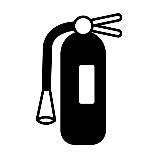 灭火器图标风格矢量。灭火器黑色图标，黑色矢量标志，黑色风格的象形孤立在白色上。象征,标志说明。可编辑的举动。图片下载
